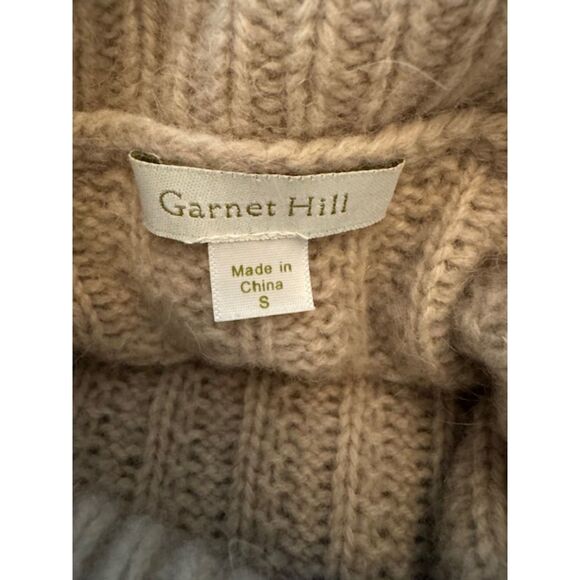 Garnet Hill Oversized Ribbed Turtleneck Sweater, Beige, Small - Picture 4 of 5